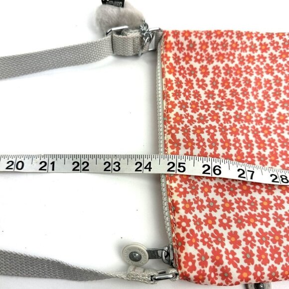 Kipling Keiko Crossbody Bag Poppy Spray Flowers Handbag With Monkey Charm - Picture 11 of 11